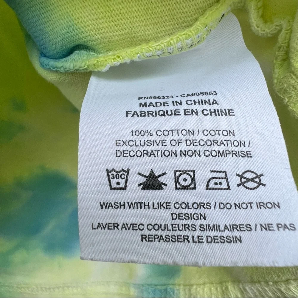 Nike Sportswear Tie Dye Heavy Duty Neon Green Blue T-Shirt DD2720-101 Men Medium
